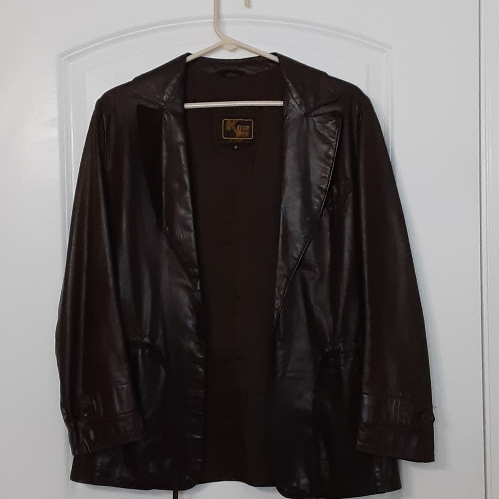 Chocolate brown leather jacket